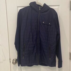 Banana republic navy quilted and fleece jacket